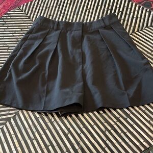 Nasty Gal Black High Waist Pleated Shorts